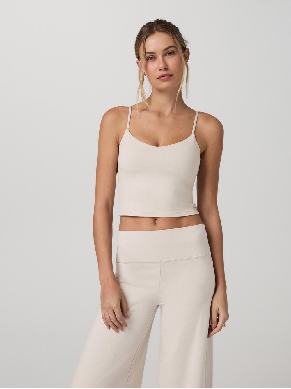 Vuori Halo Cream Cropped Cami Tank Top